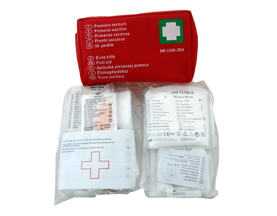 First aid kit according to DIN 13164