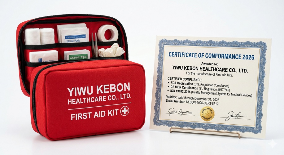 Yiwu Kebon Healthcare: 2026 FDA, CE, and ISO 13485 Certifications Renewed for First Aid Kits