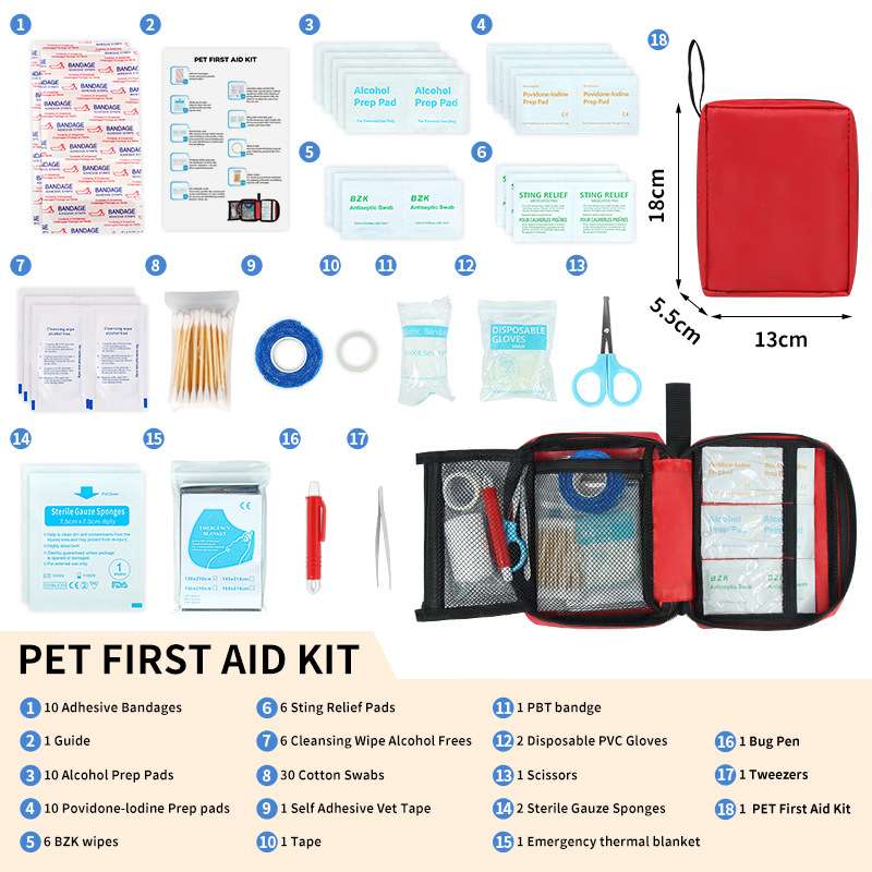 Compact Pet First Aid Kit for Dogs & Cats – Portable Emergency Medical Kit