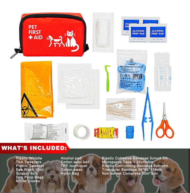 Portable Pet First Aid Kit for Dogs & Cats – Emergency Medical Kit for Travel, Outdoor & Home